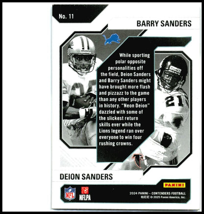 2024 Panini Contenders Historic Draft Class Contenders #11 Sanders / Deion