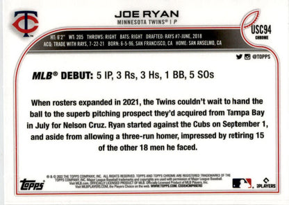 2022 Topps Chrome Update Purple Refractor #USC94 Joe Ryan Minnesota Twins
