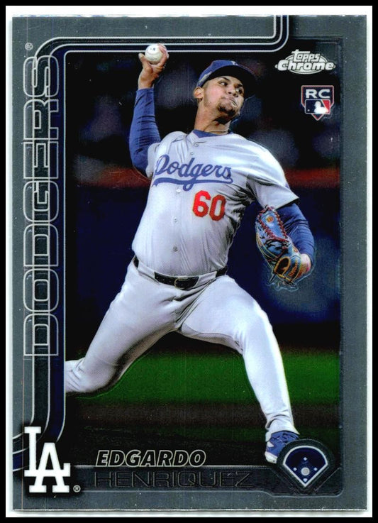 2025 Topps Chrome #71 Edgardo Henriquez Rookie Los Angeles Dodgers