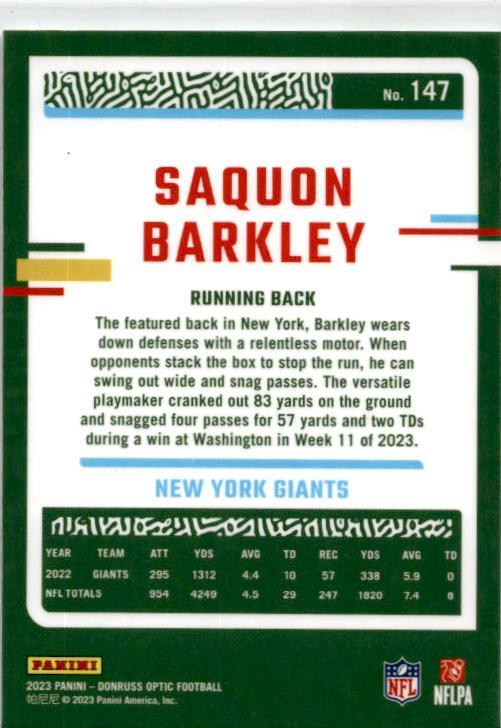 2023 Donruss Optic #147 Saquon Barkley New York Giants
