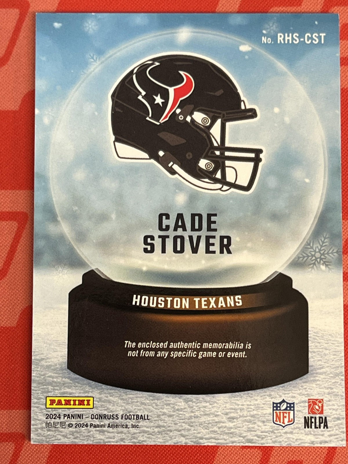 2024 Donruss Rookie Holiday Sweater #RHS-CST Cade Stover Houston Texans