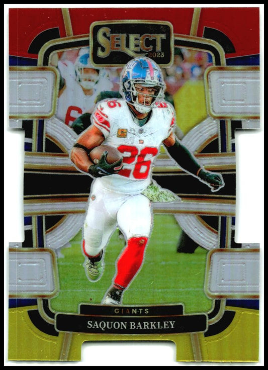 2023 Panini Select Red and Yellow Prizms Die Cuts #75 Saquon Barkley Giants