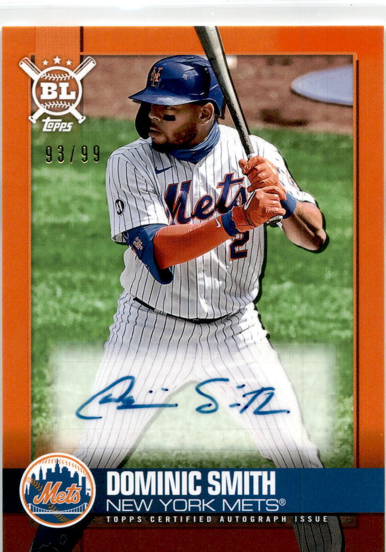 2021 Topps Big League Electric Orange #BLA-DO  Dominic Smith Autograph Mets