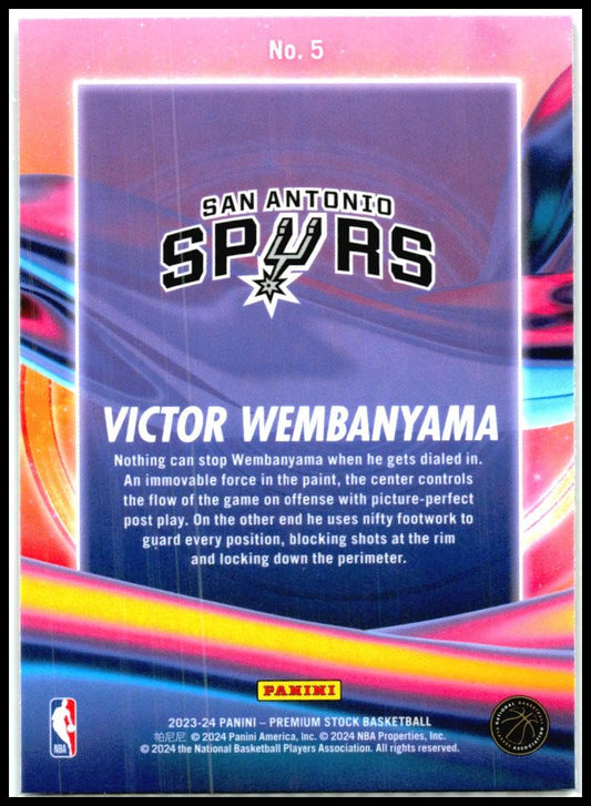2023-24 Hoops Premium Stock Anti Gravity #5 Victor Wembanyama San Antonio Spurs