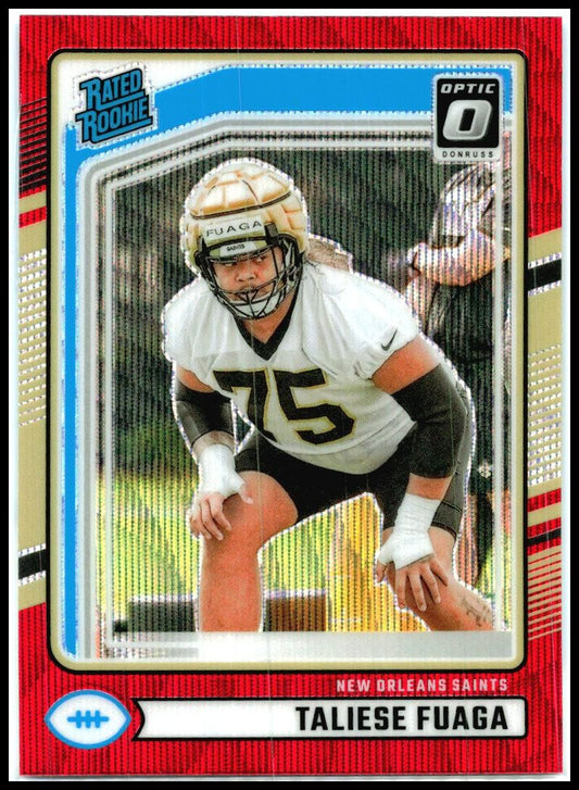 2024 Donruss Optic Rated Rookies Preview Red Wave #310 Taliese Fuaga Rookie