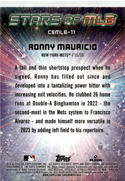 2024 Topps  Stars of MLB Chrome #CSMLB-11 Ronny Mauricio New York Mets