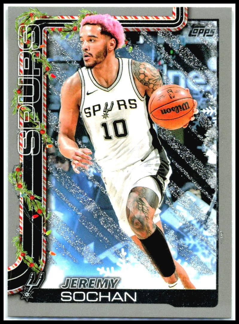 2025-26 Topps Holiday Glitter Holiday #H160 Jeremy Sochan San Antonio Spurs