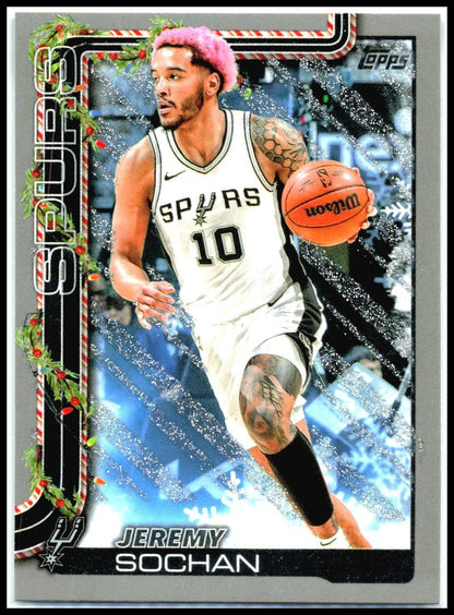 2025-26 Topps Holiday Glitter Holiday #H160 Jeremy Sochan San Antonio Spurs