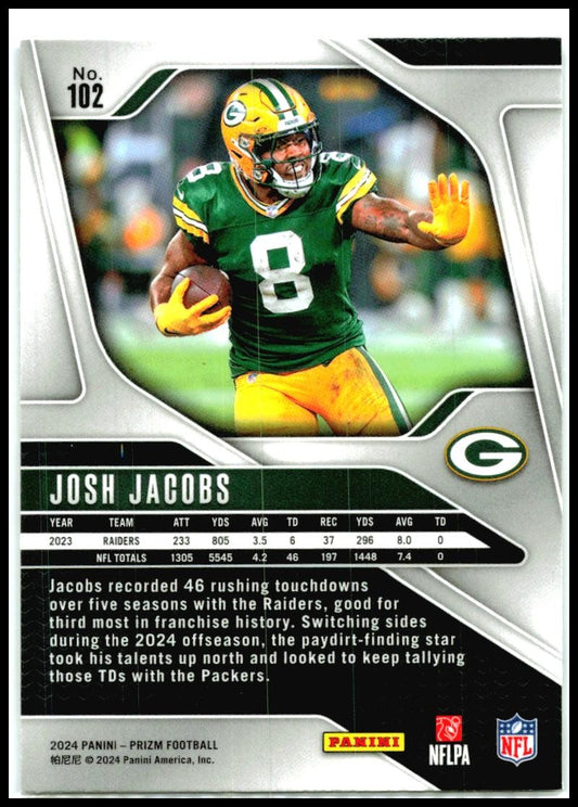2024 Panini Prizm #102 Josh Jacobs Green Bay Packers