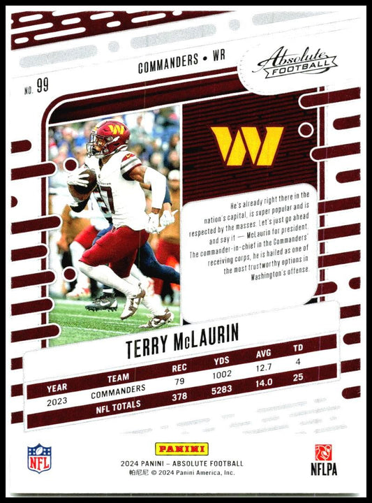 2024 Panini Absolute Retail #99 Terry McLaurin Washington Commanders