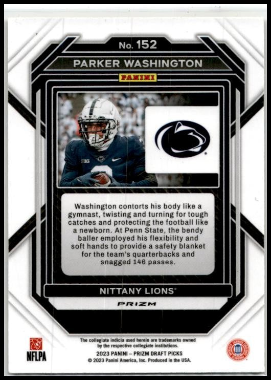 2023 Panini Prizm Draft Picks Prizms Gold Ice #152 Parker Washington Jags