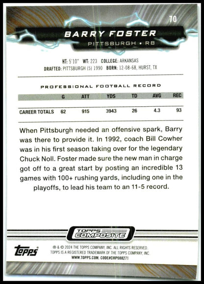 2023 Topps Composite #70 Barry Foster Pittsburgh Steelers