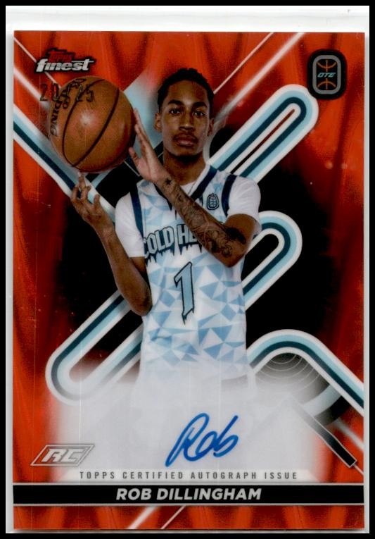 2023 Topps Finest OTE Orange Wave Auto /25 #FA-RD Rob Dillingham Timberwolves