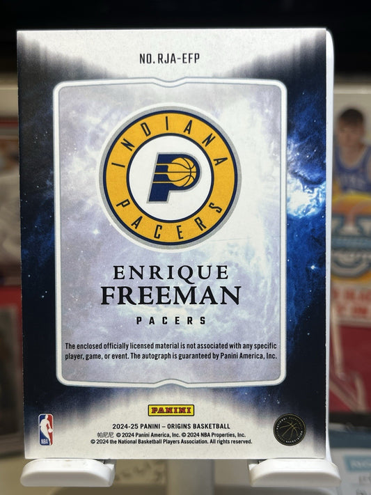 2024-25 Panini Origins RJA-EFP Enrique Freeman Auto Patch Indiana Pacers