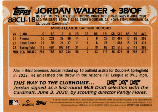 2023 Topps Chrome Update 1988 Topps 35th Anniversary #88CU-18 Jordan Walker