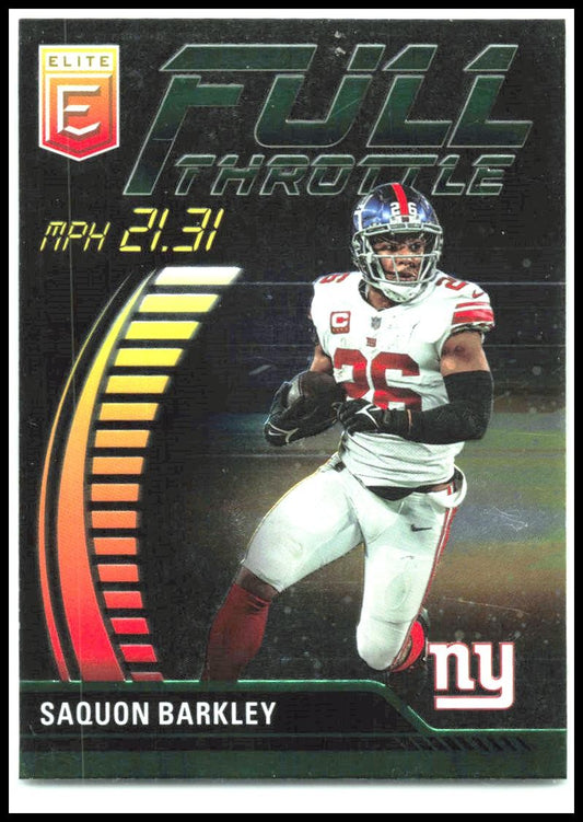 2023 Donruss Elite Full Throttle Green #FT-SB Saquon Barkley New York Giants