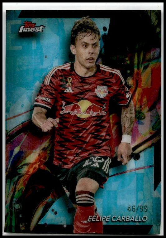 2024 Finest MLS Aqua Refractor #39 Felipe Carballo #/99 New York Red Bulls