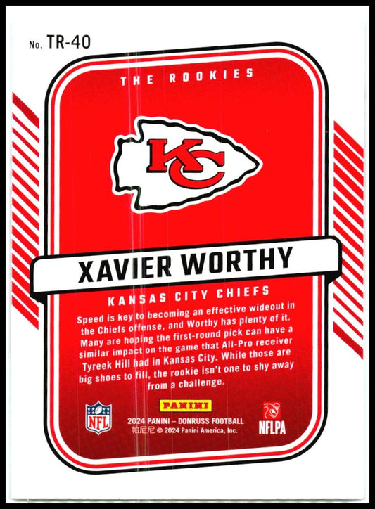2024 Donruss The Rookies #TR-40 Xavier Worthy Kansas City Chiefs