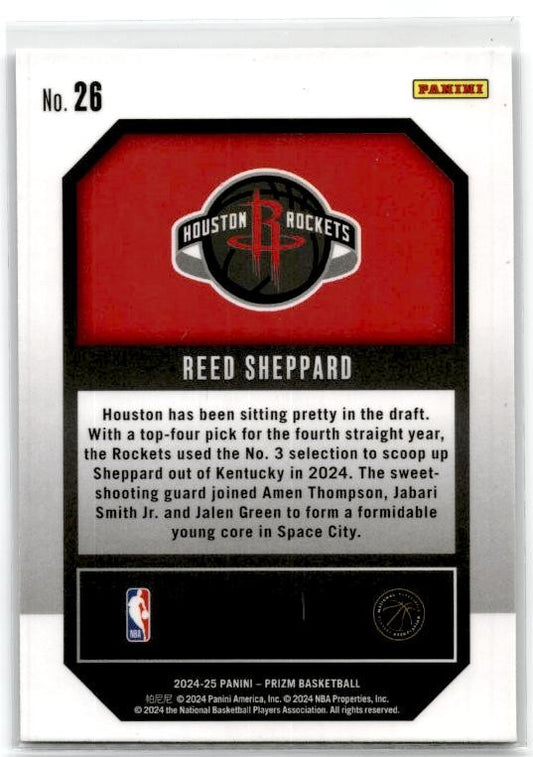 2024-25 Panini Prizm Emergent #26 Reed Sheppard Houston Rockets