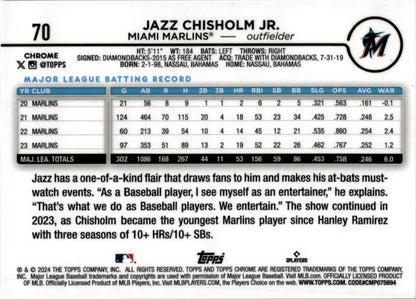 2024 Topps Aqua Raywave  #223 Jazz Chisholm Jr. /199 Miami Marlins