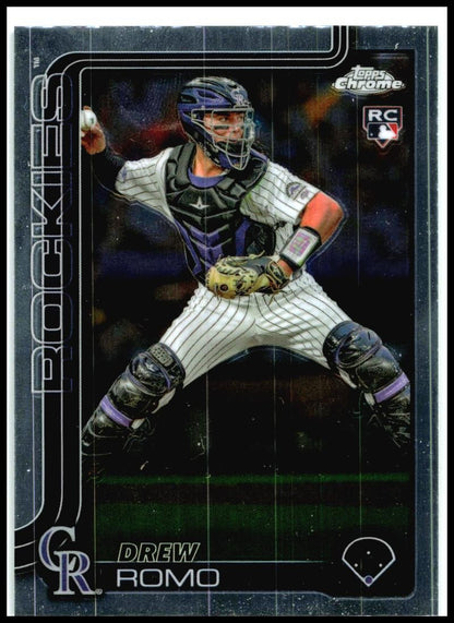 2025 Topps Chrome #124 Drew Romo Rookie Colorado Rockies