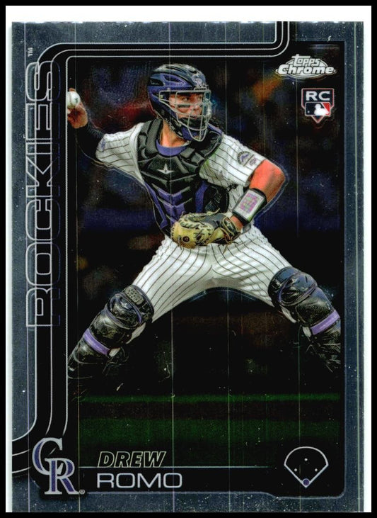 2025 Topps Chrome #124 Drew Romo Rookie Colorado Rockies