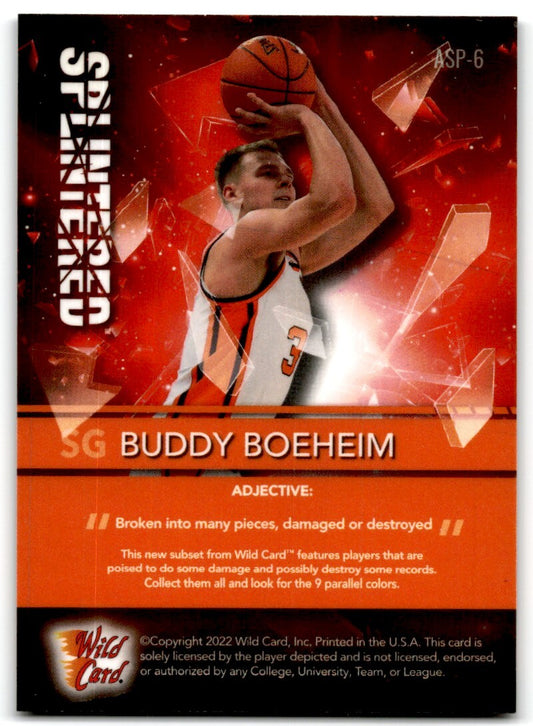 2021-22 Wild Card Alumination Splintered Buddy Boeheim Syracuse Orange #ASP-6