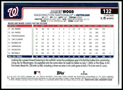 2025 Topps Chrome #132 James Wood Washington Nationals
