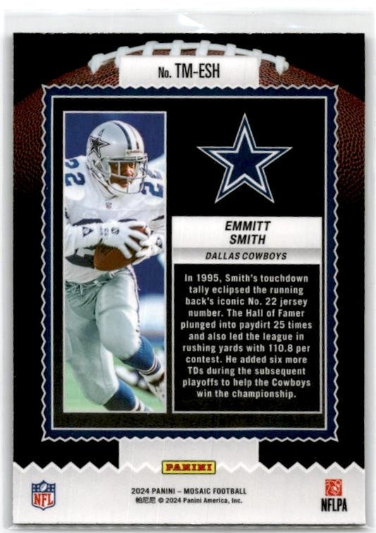 2024 Panini Mosaic Touchdown Masters #TM-ESH Emmitt Smith Dallas Cowboys