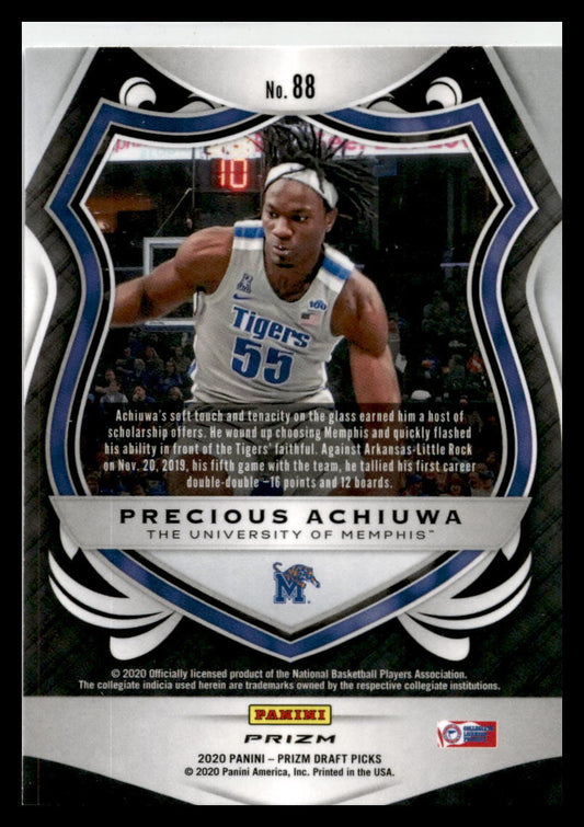 2020 Panini Prizm Draft Picks #88 Precious Achiuwa Miami Heat