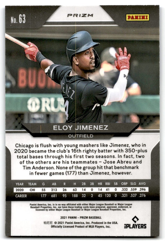 2021 Panini Prizm Blue White Red Eloy Jimenez Chicago White Sox #63
