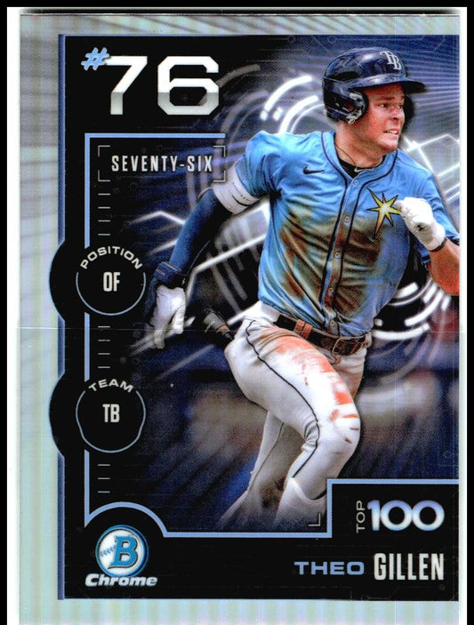 2025 Bowman Bowman Scouts Top 100 #BTP-76 Theo Gillen Tampa Bay Rays
