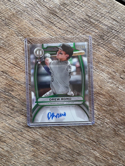 2025 Topps Tribute Green TA-DR Drew Romo RC Auto /99 Colorado Rockies