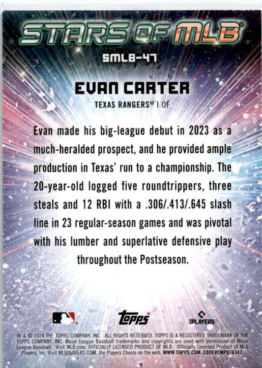 2024 Topps Stars of MLB #SMLB-47 Evan Carter Texas Rangers
