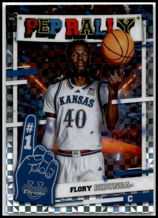 2024-25 Bowman University Chrome Pep Rally X-Fractor #PR-9 Flory Bidunga