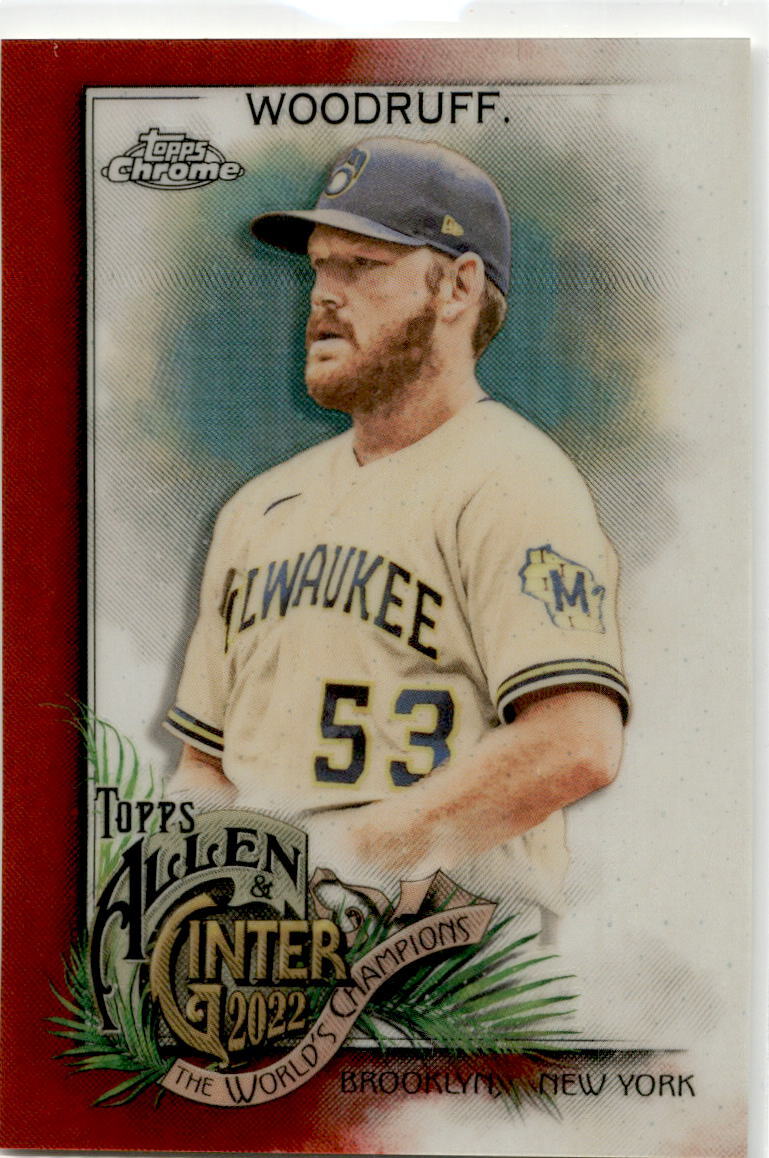 2022  Allen & Ginter Chrome Orange Refractor #239 Brandon Woodruff Brewers