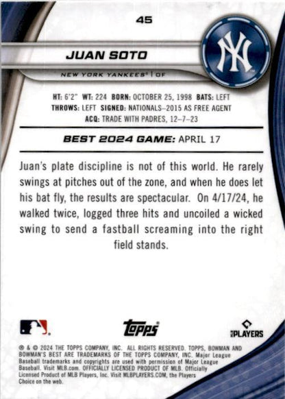 2024 bowman's best Wave #45 Juan Soto