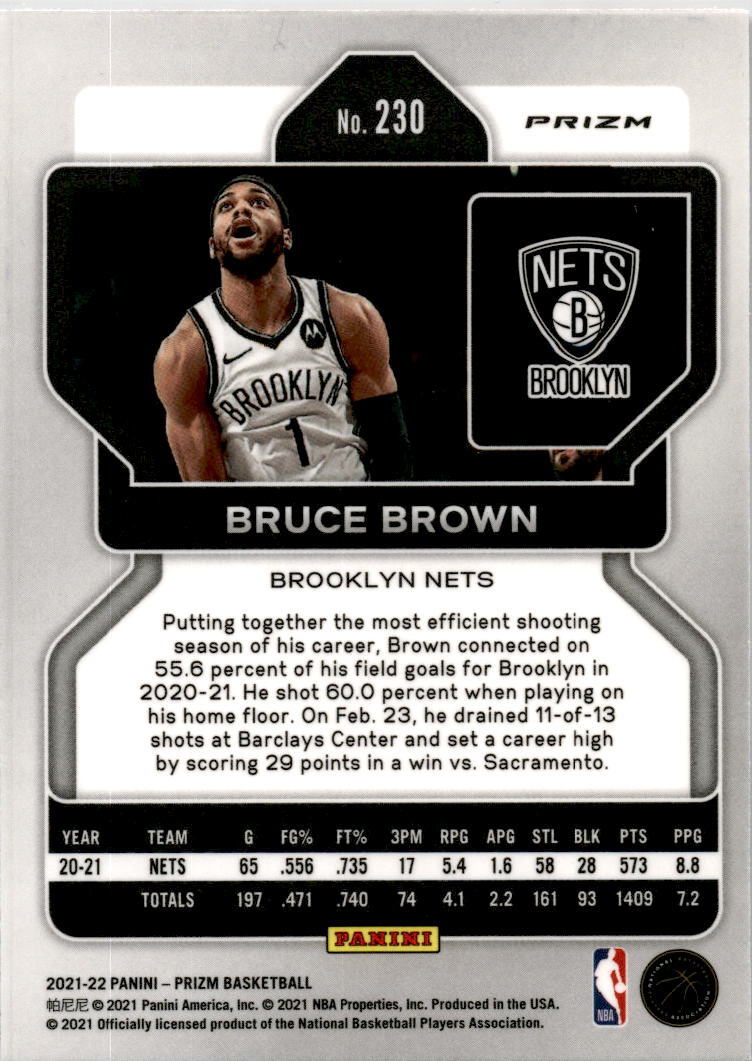 2021-22 Panini Prizm Red White and Blue #230 Bruce Brown Brooklyn Nets