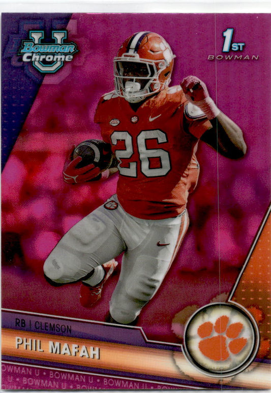 2023 Bowman University Chrome Pink #81 Phil Mafah Clemson Tigers