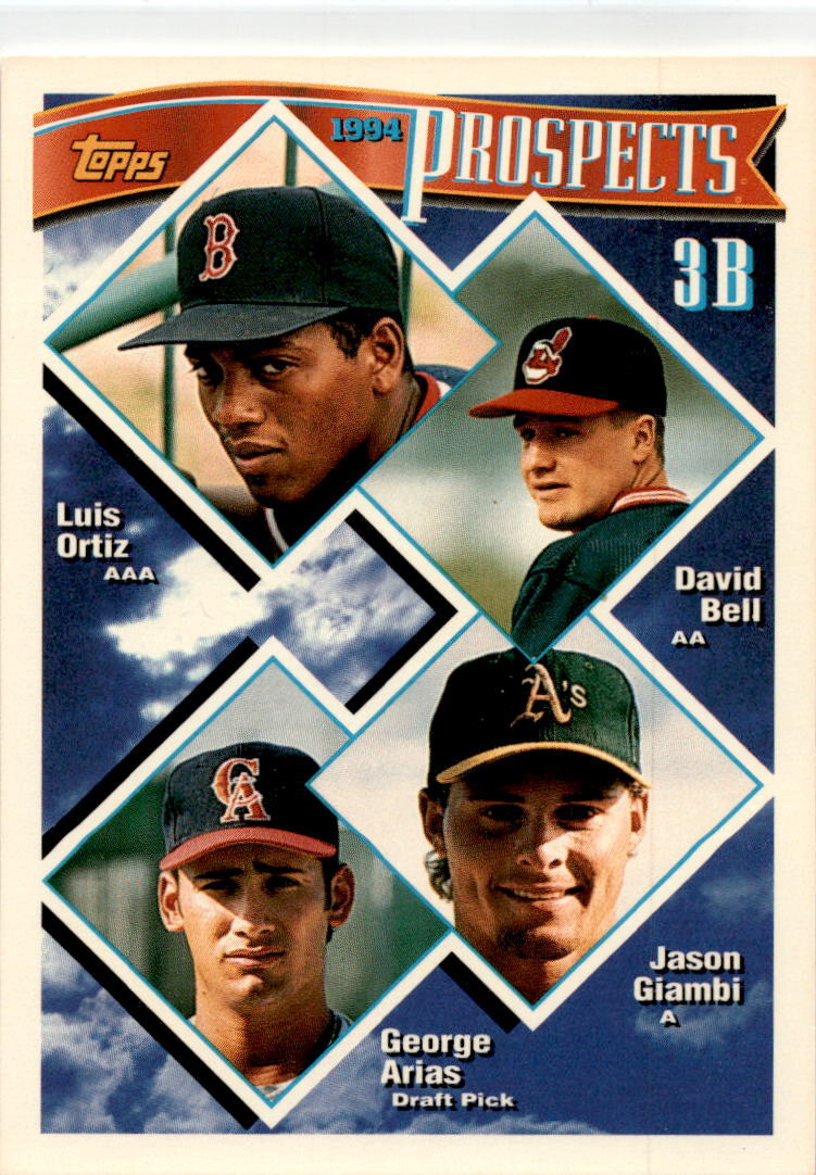 1994 Topps #369 3B Prospects (Luis Ortiz / David Bell / Jason Giambi Rookie