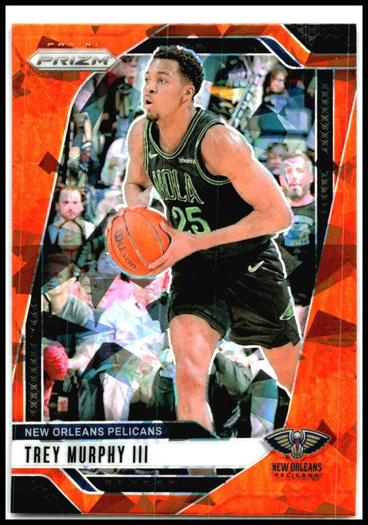 2024-25 Panini Prizm Prizms Orange Ice #173 Trey Murphy III New Orleans Pelicans