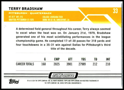 2023 Topps Composite #33 Terry Bradshaw Pittsburgh Steelers