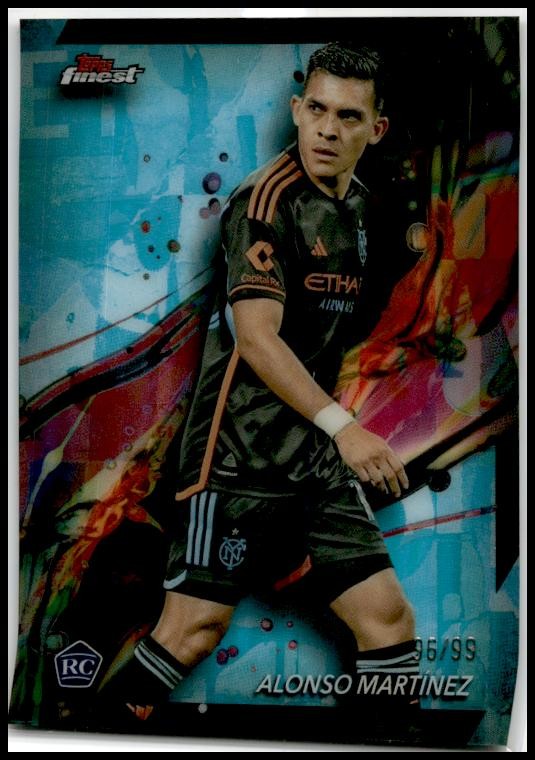 2024 Finest MLS Aqua Refractor #81 Alonso Martínez Rookie #/99 New York City FC