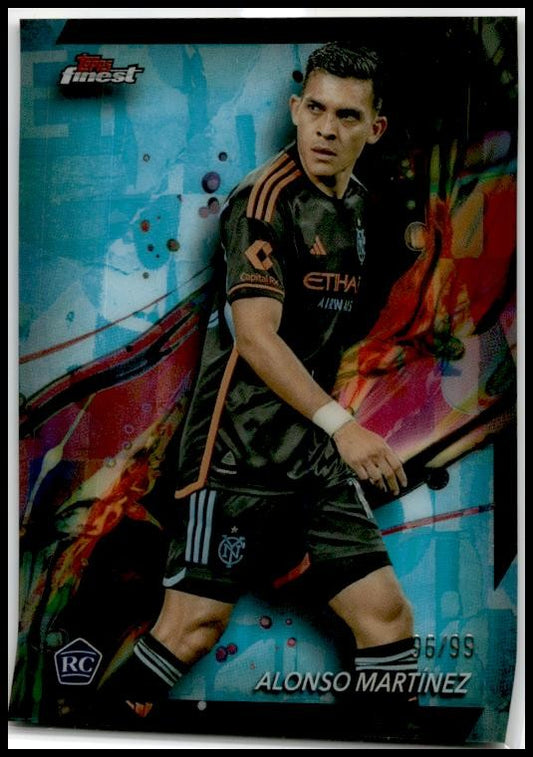 2024 Finest MLS Aqua Refractor #81 Alonso Martínez Rookie #/99 New York City FC