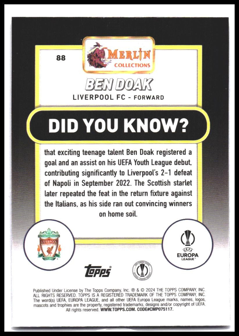 2023-24 Merlin UEFA Club Competitions #88 Ben Doak