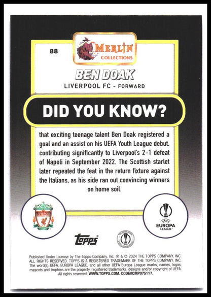2023-24 Merlin UEFA Club Competitions #88 Ben Doak