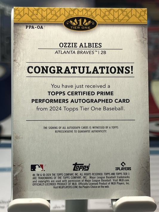 2024 Topps Tier One  Prime Performers Ozzie Albies Auto /25