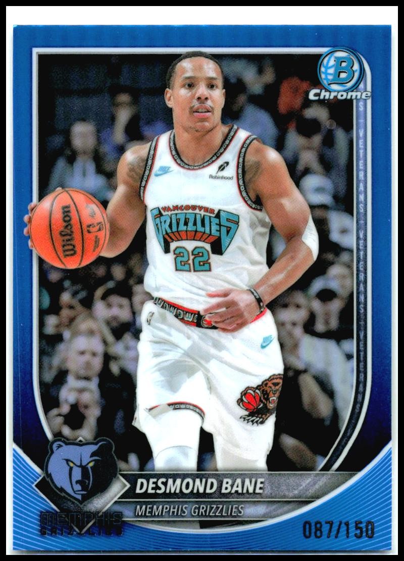 2025-26 Bowman Chrome Blue Border /150 #BCV-138 Desmond Bane Memphis