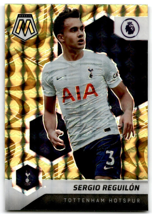 2021 Panini Mosaic Premier League Reactive Gold Mosaic Prizm Sergio Reguilon