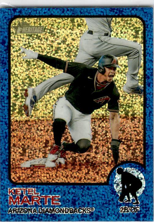 2022 Topps Heritage Chrome Blue Sparkle #163 Ketel Marte Arizona Diamondbacks
